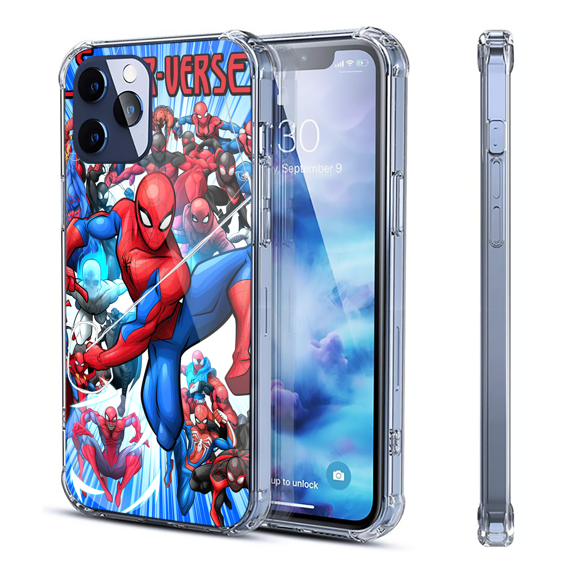 （画像用） Spider Man スパイダーマン 【iPhone 12シリーズ対応】透明スマホケース（クリアソフトケース）